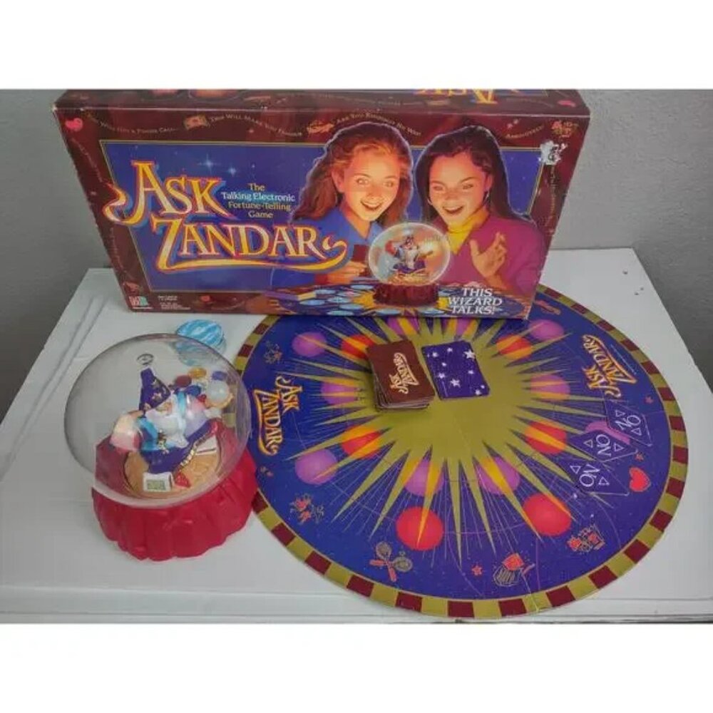 Ask Zandar 1992 Vintage Board Game Milton Bradley INCOMPLETE